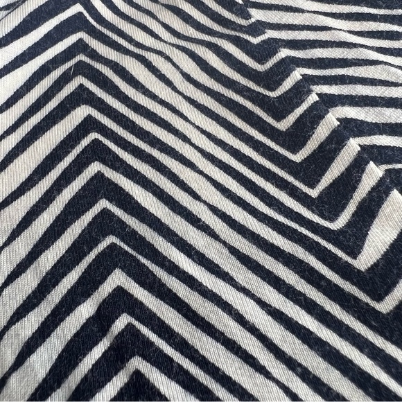 Talbots Maxi Dress Sleeveless V Neck Herringbone Chevron Stripe Blue White Large - Picture 8 of 13